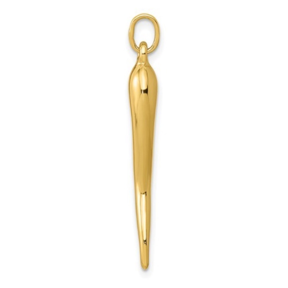 New 14K Gold 3D Italian Horn Charm - Picture 3 of 6